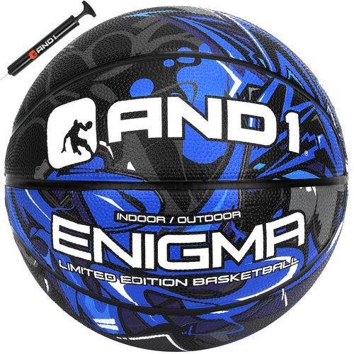 Enigma Youth Rubber Basketball: Size 5 (27.5") for Indoor/Outdoor, Deep Channel Construction, Includes 10-Inch Pump